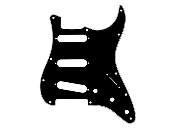 Pickguard, Stratocaster S/S/S, 11-Hole Mount, B/W/B, 3-Ply