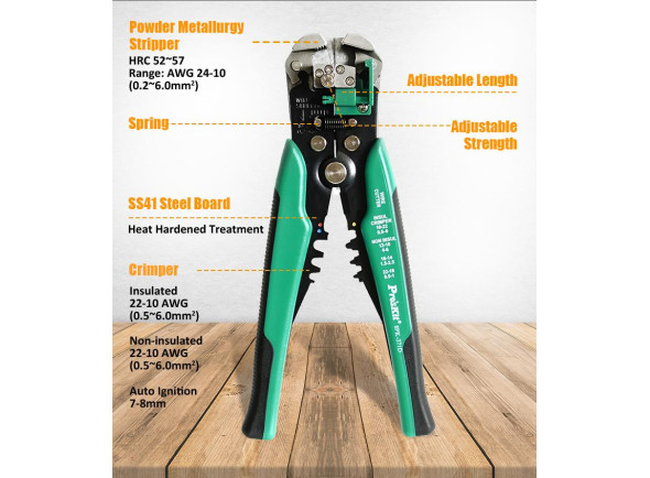 PROSKIT   Alicate De Descarnar / Cravar 4 Em 1 210mm