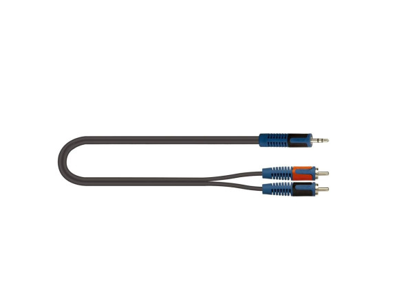 Adaptadores e conversores Quiklok RKSA/150-5 Cabo adaptador ROK SOLID, Minijack estéreo / 2 x RCA M, 5 m.