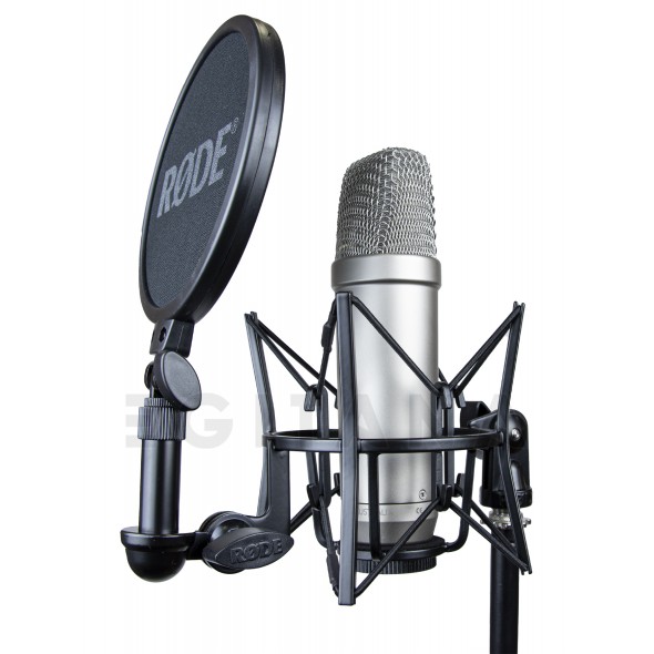 Rode NT1-A Complete Vocal Recording  - Microfone de membrana grande Rode NT1, Rode NT1 - A Complete Vocal Recording, Montagem de choque Deluxe SM6 com filtro de tecido pop, Cabo XLR de 6 m, Saco de proteção contra poeira, Modelo:Stage/p...