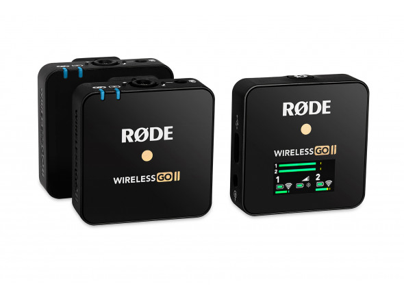 Rode  Wireless GO II  - Rode Wireless GO II - Sistema de microfone sem fios de dois canais para gravação simultânea de duas fontes sonoras, Transmissão digital de 2,4 GHz série IV, encriptação de 128 bits: áudio cristalin...