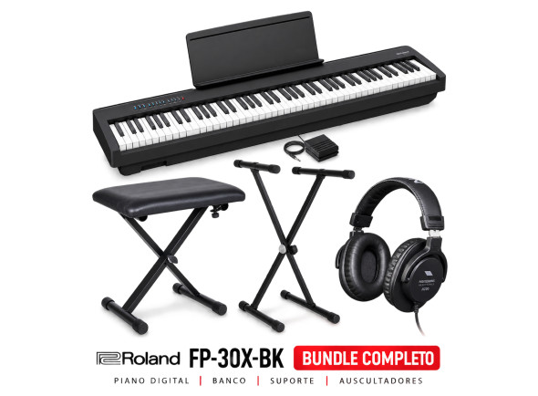 Roland FP-30X-BK BLACK PIANO BUNDLE COMPLETO