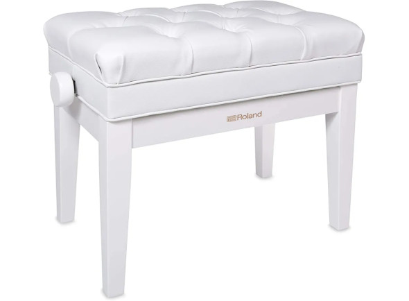 <b>Roland RPB-500PW</b> PLATINUM Banco Piano Branco Polido - Altura ajustável para conforto e ergonomia, Acabamento premium em ébano polido, Construção em madeira maciça para maior durabilidade, Assento acolchoado para longas sessões de prática, Compartiment...