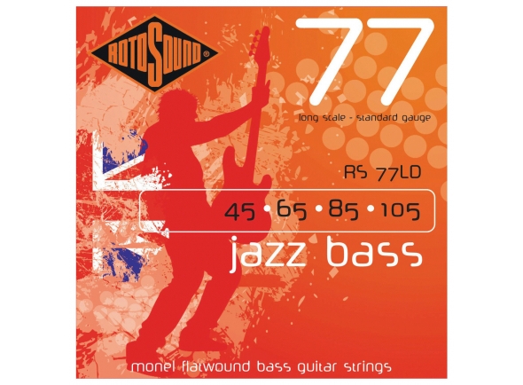 Rotosound RS77LD Jazz Bass  - Flatwound, Escala longa, Longa vida, Materiais de melhor qualidade, Medidores de Cordas: 45, 65, 85, 105, 