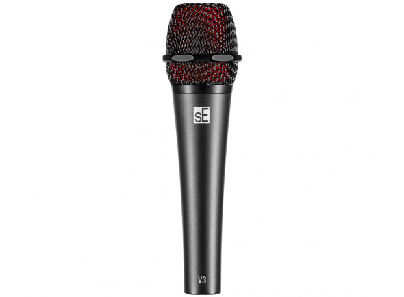 SE Electronics  V3 Microfone Vocal Dinâmico - Dinâmico, Cardióide, Filtro pop integrado, Grelha de malha de microfone robusta em aço de mola, Suporte de choque integrado, Conector XLR dourado, 