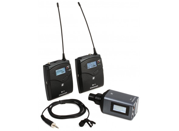 Sennheiser  ew 100 ENG G4 A-Band  - UHF Wireless Camera Combo System, Consiste em: transmissor bodypack SK 100 G4, transmissor plug-on SKP 100 G4 e microfone condensador de lapela ME 2-II, Característica direcional: omnidirecional, R...
