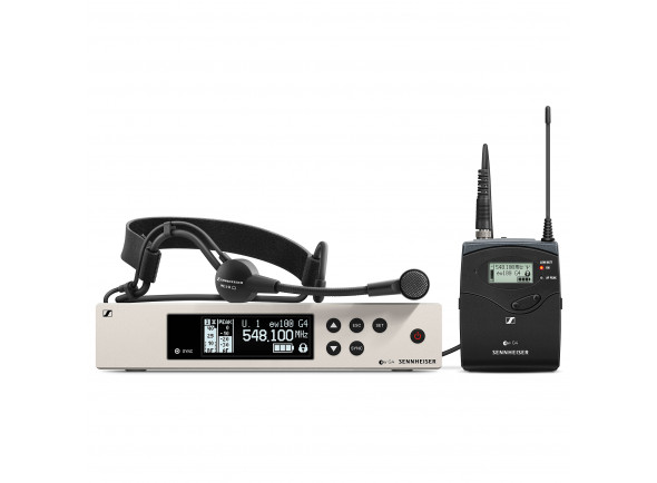 Sennheiser  ew 100 G4-ME3 A-Band  - Sistema sem fio UHF, Inclui transmissor de bolso SK 100 G4 e microfone headset condensador ME 3-II, Faixa de frequência: Banda A (516 - 558 MHz), Inclui uma montagem em rack GA 3, um cabo conector ...