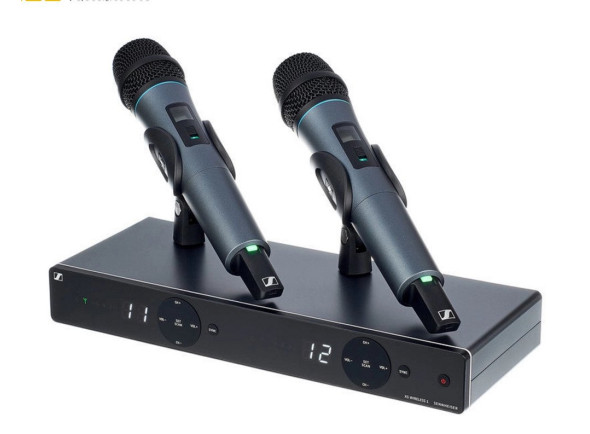 Sennheiser  XSW 1-825 Dual A-Band Vocal B-Stock - Com diversidade de antenas, Conjunto composto por 2x transmissor de mão SKM 825-XSW com cápsula dinâmica (padrão cardióide) e 1x receptor de mesa EM-XSW1 DUAL (1U), Faixa de frequência A banda: 548...