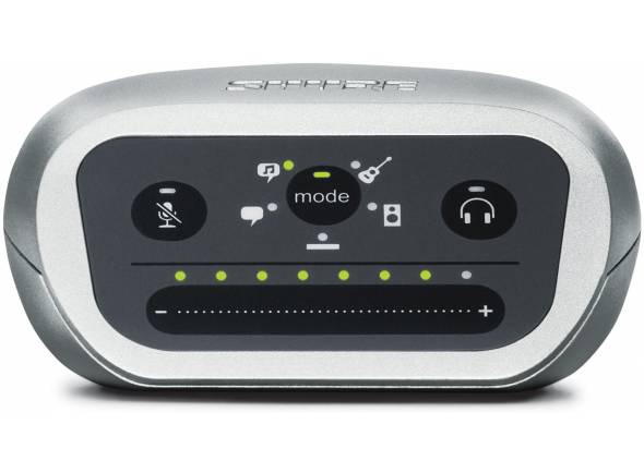 Shure Motiv MVi Interface Áudio USB DSP - Som personalizável por meio de cinco modos DSP (fala, canto, flat, instrumento acústico, som alto) pré-definidos no painel frontal, Saída do fone de ouvido integrada para monitoração em tempo real,...