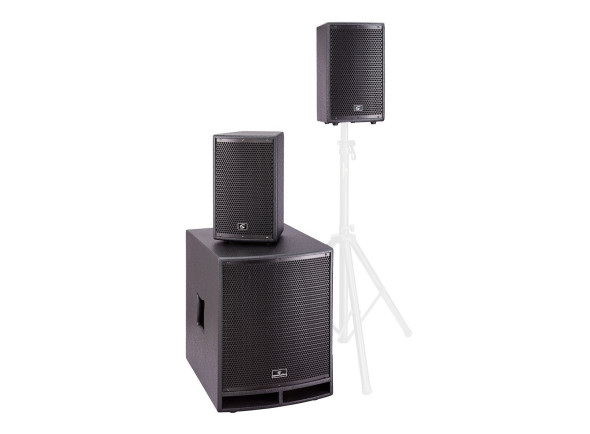 Soundsation LIVEMAKER 1521 MIX Sistema de PA 2.1 1500W - Sistema de PA compacto 2.1 com 2 satélites passivos e 1 subwoofer ativo, *Não inclui suportes de colunas*, Potência: 1500W, SPL máximo: 128dB, 2 Tops passivos com gabinete MDF reforçado, com dome d...