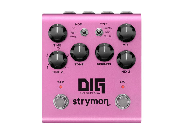 Strymon Dig V2 Dual Digital Delay - Pedal de Delay, 3 modos: Off, Light, Deep, 3 tipos de delay, 12-bit a 24/96, 2 Delays, com controlos independentes, usados em stereo, ou em simultâneo ou em Ping/Pong, 5 ritmos: Triolic, Eighths, G...