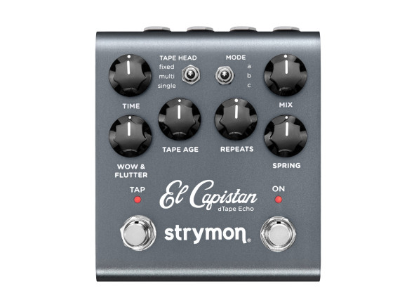 Strymon El Capistan V2 - dTape Delay, Réplica do tape echo, 3 modos: Fixo, Multi, Simples (A, B, C), Boo controlo para reverb de mola, Integração MIDI através de TRS-MIDI ou USB-C MIDI, 300 presets, 