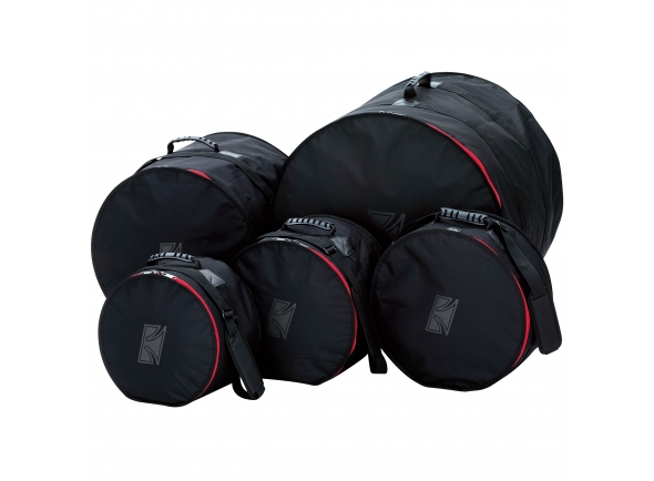 Tama Drum Bag Set 22/10/12/16/14 DSS52K  - Conjunto de malas para bateria, Estofos de 10 mm, Nylon repelente de água, Alças de ombro acolchoadas, Tamanhos:, Bumbo de 22 x 18, 