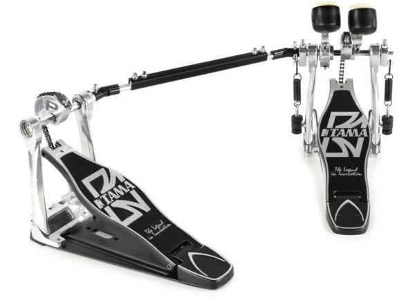 Tama  HP30TW Bass Drum Double Pedal - Stage Master Series, Modelo básico muito robusto com corrente simples, Tensão da mola ajustável, batedor duplo, Ângulo do batedor ajustável, 