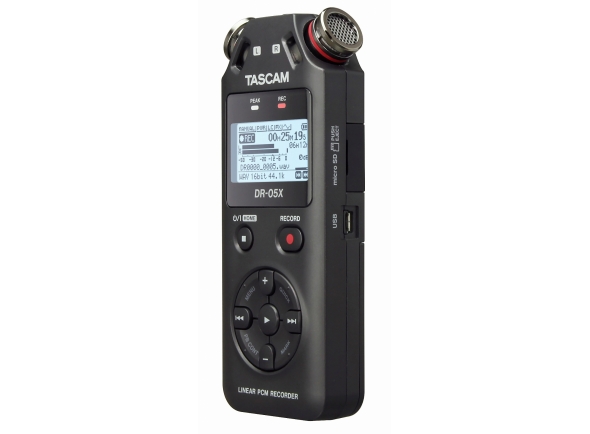 Tascam DR-05X  - Gravação e reprodução de arquivos MP3 (até 320 Kb / s) e WAV (até 24 bits / 44,1 / 48/96 kHz), Media de gravação: cartão micro SD / cartão SDHC / cartão SDXC (até 128 GB), Pode ser usado como um in...