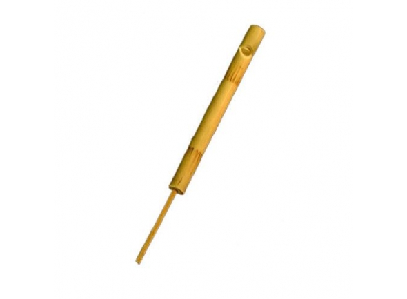 Terre Flauta Êmbolo Bamboo M  - Flauta de êmbolo em bamboo. Dimensões 20 x 2,5 x 3 cm. O tom muda puxando a aste. Pode facilmente imitar o som de pássaros., 