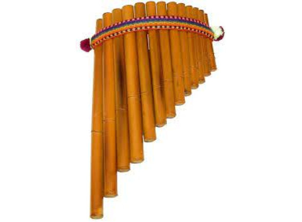Terre  Peru 13-Ton L - Flauta Pan do Peru, a original. Fora do tom, agradável e quente no tom. A flauta barata não é sem charme, dimensões: 30x17cm, 