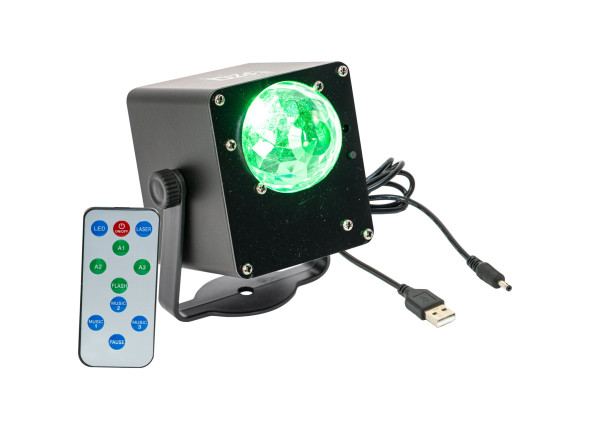 TINYLED-RGB-ASTRO Projector LED - 3x 1w RGB Led, Automático ou controlado pelo comando, Bateria recarregável, Comando incluído, 