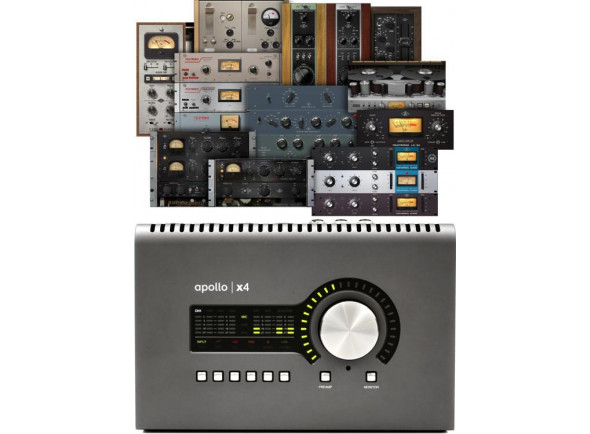 Universal Audio Apollo X4 Heritage Edition  - Interface de áudio Thunderbolt 3 12x18, Com processador UAD-2 Quad-core para gravações virtualmente livres de latência via emulações de plug-in de compressores clássicos, EQs, gravadores de fita, p...