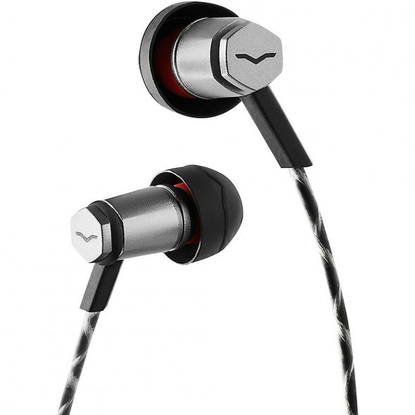 V-MODA FORZA METALLO Gunblack iOS  - Auscultadores in-ear em metal com isolamento de ruído de 5,8 mm e microfone de 3 botões, Som premiado V-MODA agora com áudio de alta resolução certificado pela Japan Audio Society, Personalização i...
