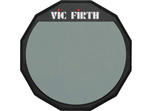 Vic Firth VFPAD6 Practice Pad  - Practice Pad, Tamanho: 6 , Borracha macia para uma recuperação realista, Base antiderrapante, Suporte de 8 mm para suportes de pratos, Compacto e ideal para aquecer antes de um show, 