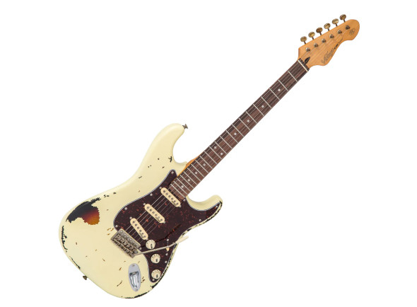 Vintage  V6 ICON Distressed White over Sunburst
