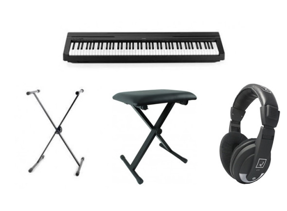  Yamaha Pack Piano P-45 Black + Suporte + Banco + Auscultadores 