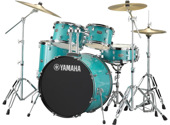 Yamaha  Rydeen Studio Turquoise Glitter - Tambor Baixo 20X16 ;, Tom 1 10x07 ;, Tom 2 12X08 ;, Floor Tom 1 14X13 ;, Tambor de caixa 14X5.5 ;, Material do casco Choupo ;, 