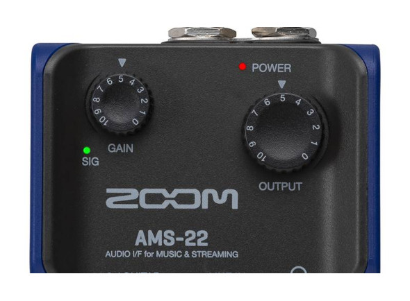 Zoom AMS-22 Interface Áudio USB Gravação e Streaming - Ficha combo XLR/TRS, Ganho de entrada: +8 - +54 dB (MIC) / +8 - +54 dB (GUITARRA), Impedância de entrada XLR: 2 kΩ (MIC), TS: 1 MΩ (GUITARRA), Nível máximo de entrada XLR: +0,6 dBu (MIC), TS: +11 d...