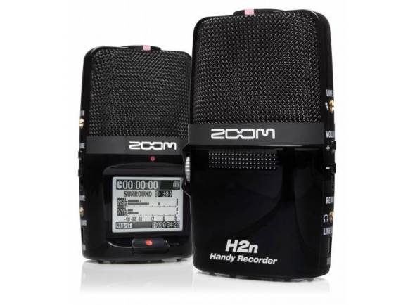 Zoom H2n  - Cinco (5) microfones embutidos e quatro (4) modos de gravação: X/Y, Mid-Side, surround de 2 canais e surround de 4 canais., Controlo de ganho de entrada, Ganho automático com três níveis de gravaçã...